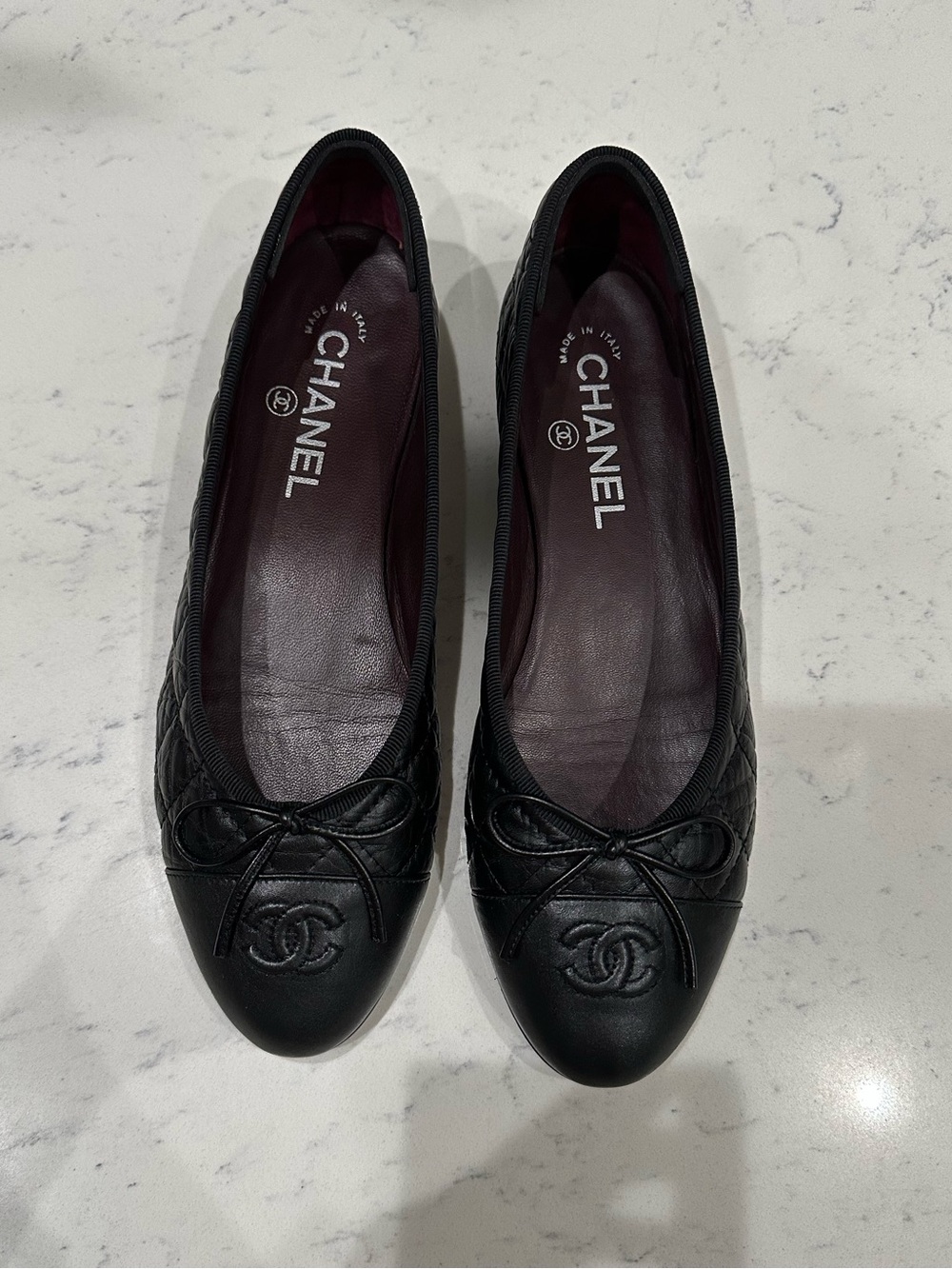 Quilted Chanel ballet flats